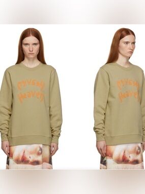 Heaven by Marc Jacobs Heaven Khaki Reverse Pullover Unisex Sweatshirt Size L